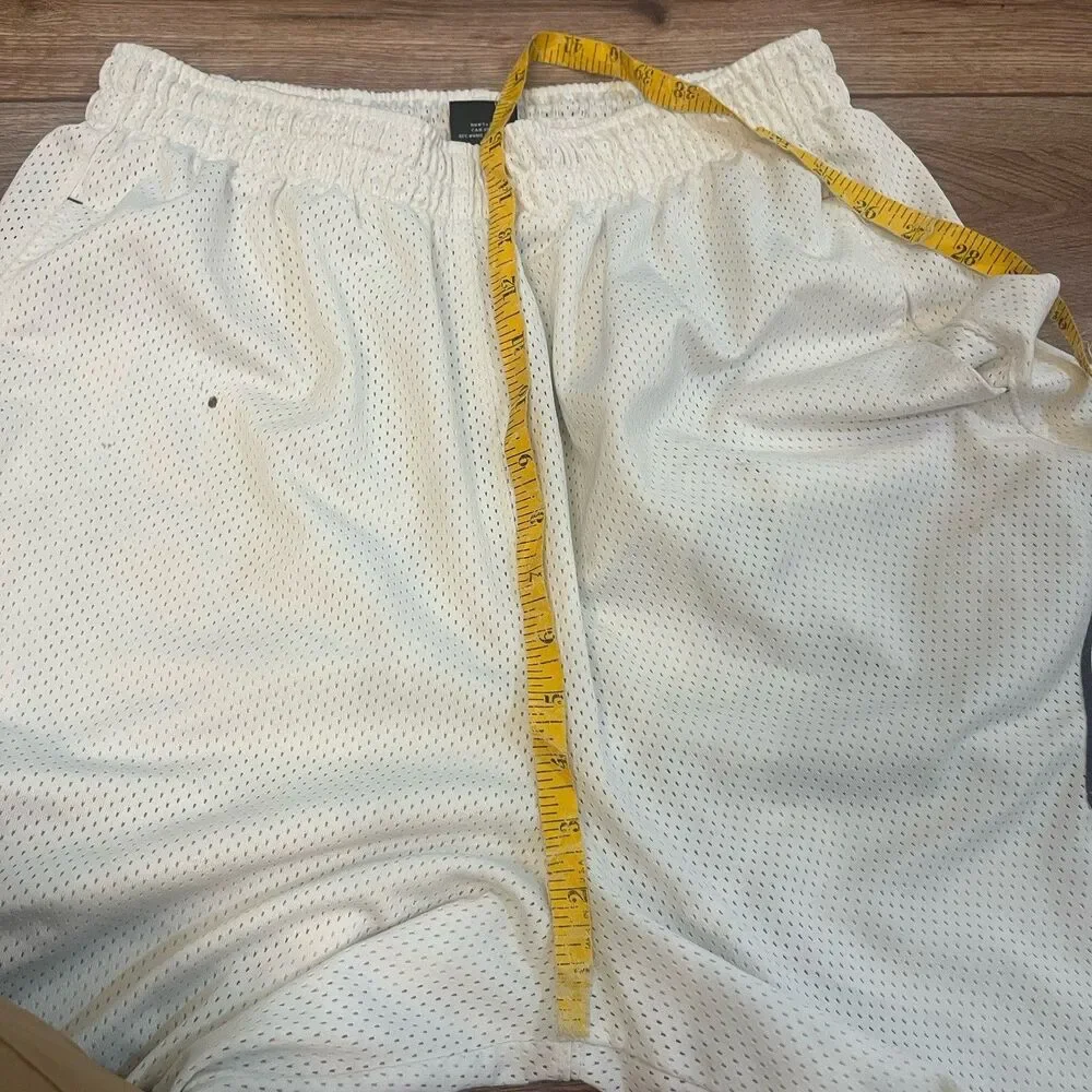 Vintage Jordan 20th Anniversary White Blue Mesh Baggy Basketball Shorts Men's M